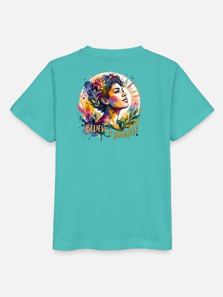 Believe in Yourself Porträt - Stanley/Stella Kinder T-Shirt MINI CREATOR - Poolblau
