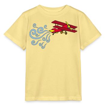 Vintage Flugzeug - Stanley/Stella Kinder T-Shirt MINI CREATOR  - Gelb Viva  - Vorne