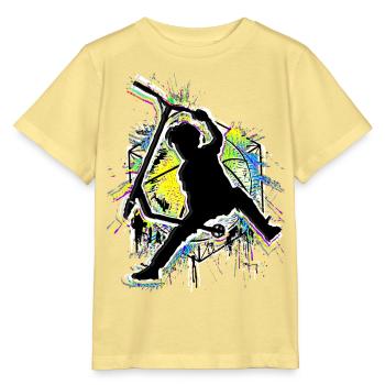 Scooter coloré - Kickscooter - Stunt Scooter - T-shirt bio MINI CREATOR Stanley/Stella Enfant - jaune viva  - Devant