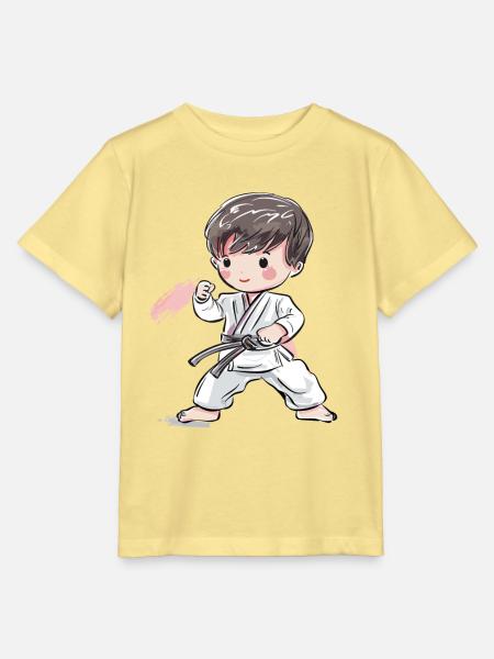 Karate Junge Comic Stil - Stanley/Stella Kinder T-Shirt MINI CREATOR - Gelb Viva