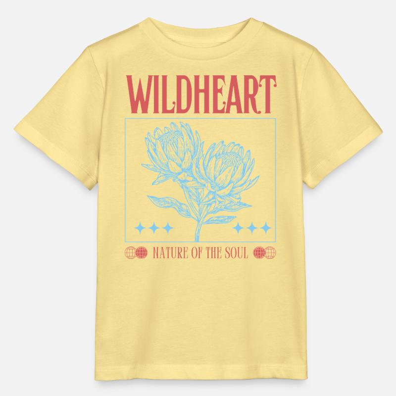 Wildheart – Déclaration florale inspirée de la nature - T-shirt bio MINI CREATOR Stanley/Stella Enfant - jaune viva