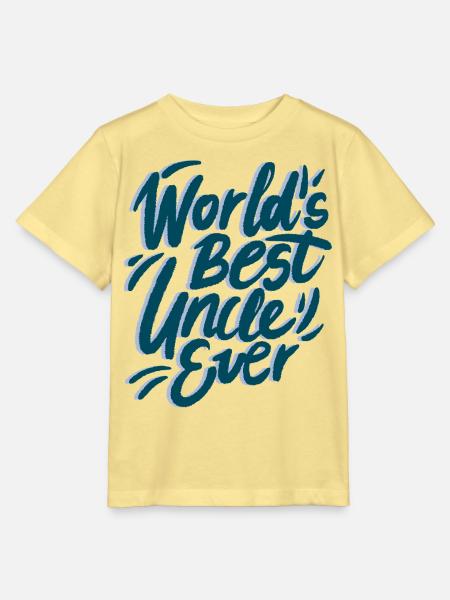 World’s Best Uncle Lettering - Stanley/Stella Kinder T-Shirt MINI CREATOR  - Gelb Viva 