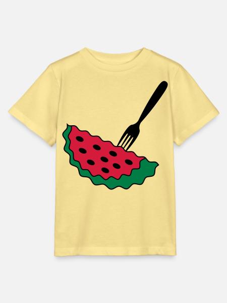 Melone mit Gabel - Stanley/Stella Kinder T-Shirt MINI CREATOR - Gelb Viva