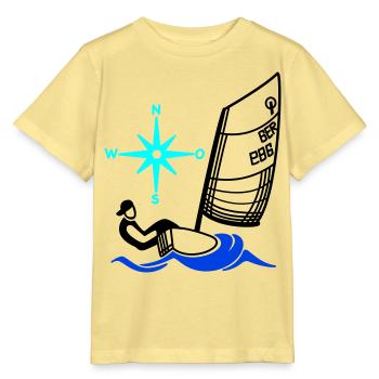 Optimist Opti Sailboat Sailing Kids Regatta - Stanley/Stella MINI CREATOR Kids’ T-Shirt - viva yellow  - Front
