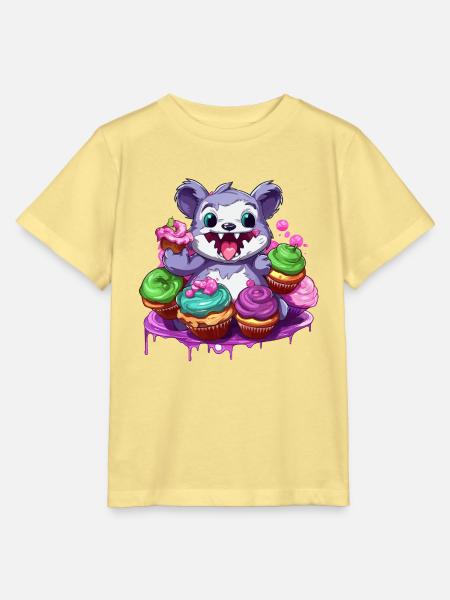 Zuckerschnute Monster Cupcake Parade - Stanley/Stella Kinder T-Shirt MINI CREATOR - Gelb Viva