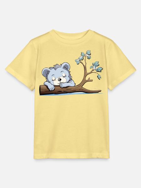 Kuschelbär am Ast - Stanley/Stella Kinder T-Shirt MINI CREATOR  - Gelb Viva 