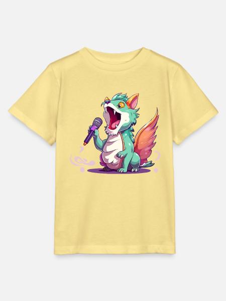 Singender Drachen-Star - Stanley/Stella Kinder T-Shirt MINI CREATOR  - Gelb Viva 