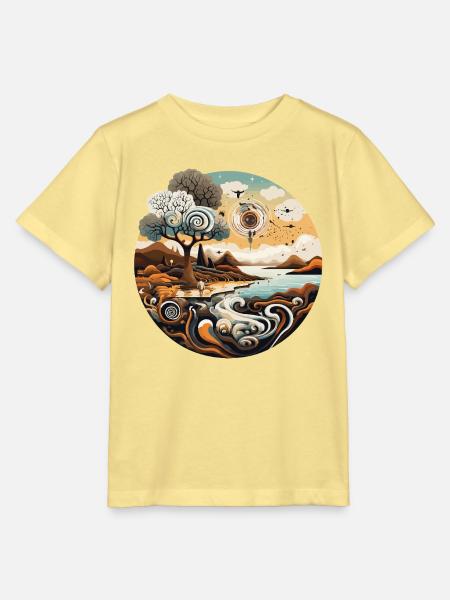 Runde Traumlandschaft Wirbelmeer - Stanley/Stella Kinder T-Shirt MINI CREATOR - Gelb Viva