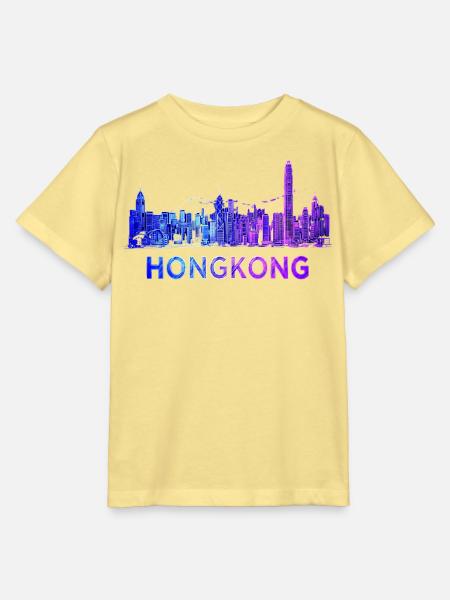 Hongkong Skyline - Stanley/Stella Kinder T-Shirt MINI CREATOR - Gelb Viva