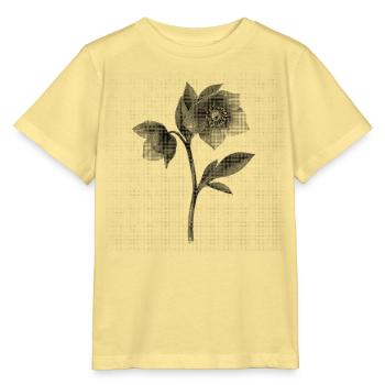 Graustufenblüte im Halbton-Bipmap-Effekt - Stanley/Stella Kinder T-Shirt MINI CREATOR  - Gelb Viva  - Vorne