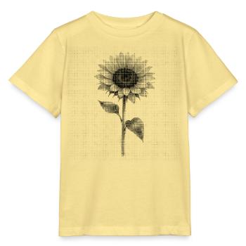 Graustufenblüte im Halbton-Bipmap-Effekt - Stanley/Stella Kinder T-Shirt MINI CREATOR  - Gelb Viva  - Vorne