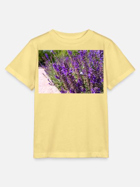 Vibrant Purple Salvia Flowers - Stanley/Stella Kinder T-Shirt MINI CREATOR - Gelb Viva