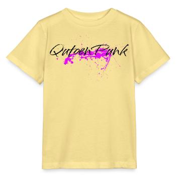 Pinker Farbklecks - Quoten Punk Statement - Stanley/Stella Kinder T-Shirt MINI CREATOR  - Gelb Viva  - Vorne
