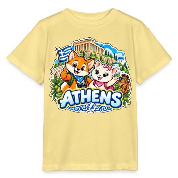 Tavi & Nela in Athens - Stanley/Stella Kinder T-Shirt MINI CREATOR  - Gelb Viva  - Vorne