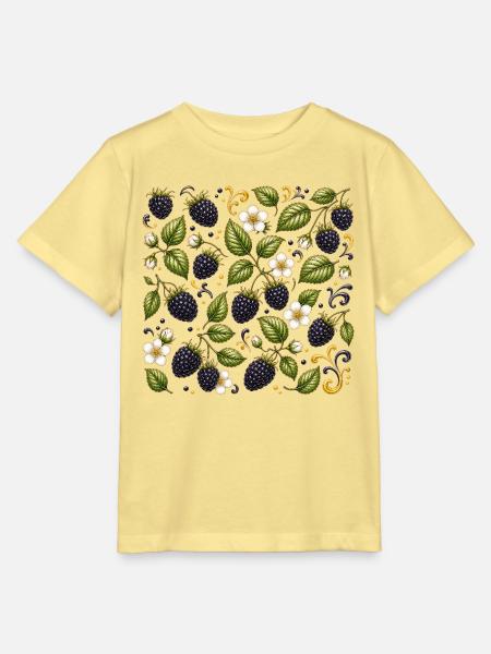 Brombeeren Muster Beeren Wald Botanisch Früchte - Stanley/Stella Kinder T-Shirt MINI CREATOR - Gelb Viva