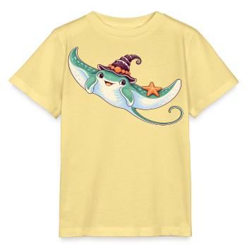 Mantarochen mit Muschelhexenhut - Stanley/Stella Kinder T-Shirt MINI CREATOR  - Gelb Viva  - Vorne