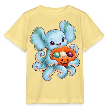 Dumbo-Oktopus mit Kürbismuschel - Stanley/Stella Kinder T-Shirt MINI CREATOR  - Gelb Viva  - Vorne