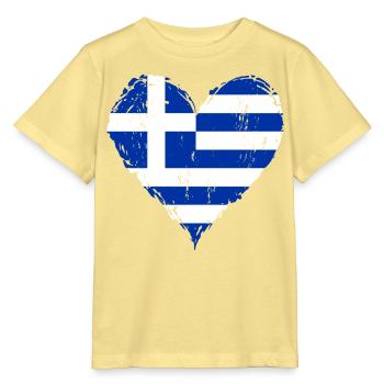 Griechenland Herzflagge Grunge - Stanley/Stella Kinder T-Shirt MINI CREATOR  - Gelb Viva  - Vorne