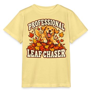 Professional Leaf Chaser – Herbst-Hundemotiv - Stanley/Stella Kinder T-Shirt MINI CREATOR  - Gelb Viva  - Vorne