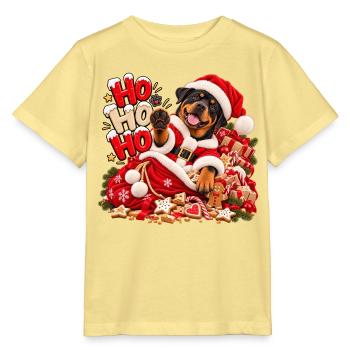 Weihnachtshund im Santa Outfit - Stanley/Stella Kinder T-Shirt MINI CREATOR  - Gelb Viva  - Vorne