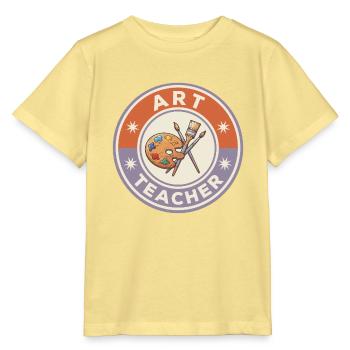 Vintage Kunstlehrer Farbpaletten-Pinsel Patch To - Stanley/Stella Kinder T-Shirt MINI CREATOR  - Gelb Viva  - Vorne