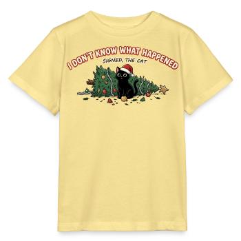 Weihnachtskatze Baum umgeworfen Lustiger Spruch - Stanley/Stella Kinder T-Shirt MINI CREATOR  - Gelb Viva  - Vorne