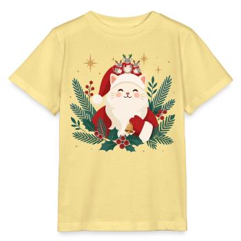 Weihnachtskatze mit Mäusen - Stanley/Stella Kinder T-Shirt MINI CREATOR  - Gelb Viva  - Vorne