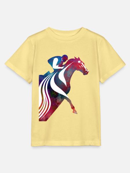 Buntes Pferd mit Reiter - Stanley/Stella Kinder T-Shirt MINI CREATOR  - Gelb Viva 