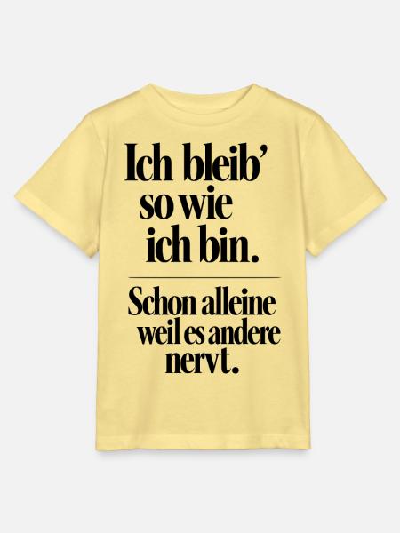 Ich bin wie ich bin - Stanley/Stella Kinder T-Shirt MINI CREATOR - Gelb Viva
