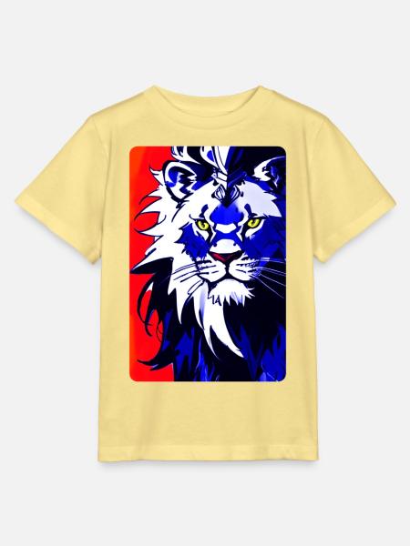 Blauer Löwe (Design1) - Stanley/Stella Kinder T-Shirt MINI CREATOR  - Gelb Viva 
