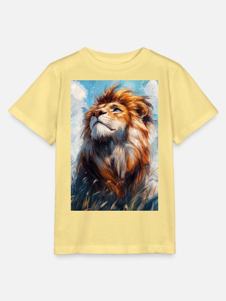 Illustration eines Löwen - Stanley/Stella Kinder T-Shirt MINI CREATOR  - Gelb Viva 