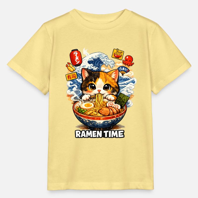 Ramen Katze Kanagawa - Stanley/Stella Kinder T-Shirt MINI CREATOR  - Gelb Viva 