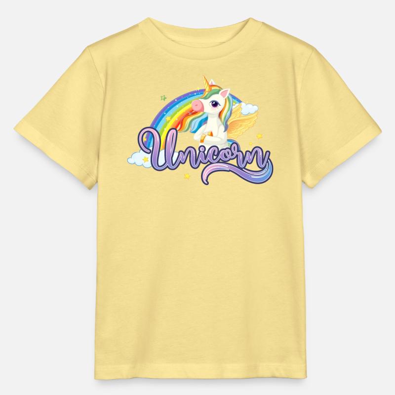 Rainbow Wings Einhorn-Illustration - Stanley/Stella Kinder T-Shirt MINI CREATOR  - Gelb Viva 