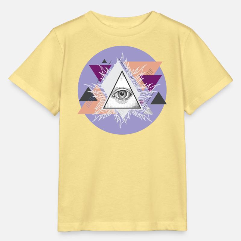 Geometric Triangular Eye with Auras - Stanley/Stella MINI CREATOR Kids’ T-Shirt - viva yellow