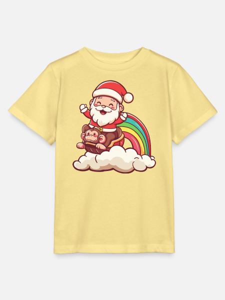 Affe Weihnachtsmann Weihnachten - Stanley/Stella Kinder T-Shirt MINI CREATOR - Gelb Viva