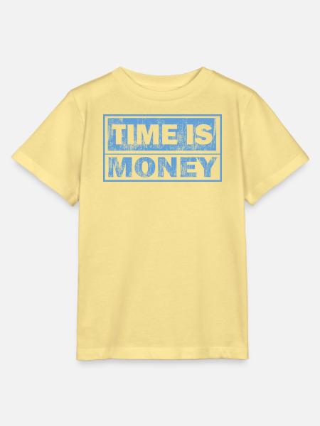 Zeit ist Geld – Blauer Blocktext - Stanley/Stella Kinder T-Shirt MINI CREATOR - Gelb Viva