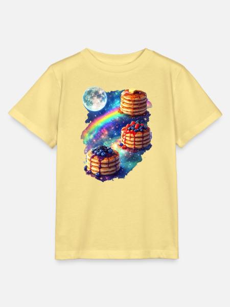 Kosmische Pfannkuchen Galaxie - Stanley/Stella Kinder T-Shirt MINI CREATOR - Gelb Viva