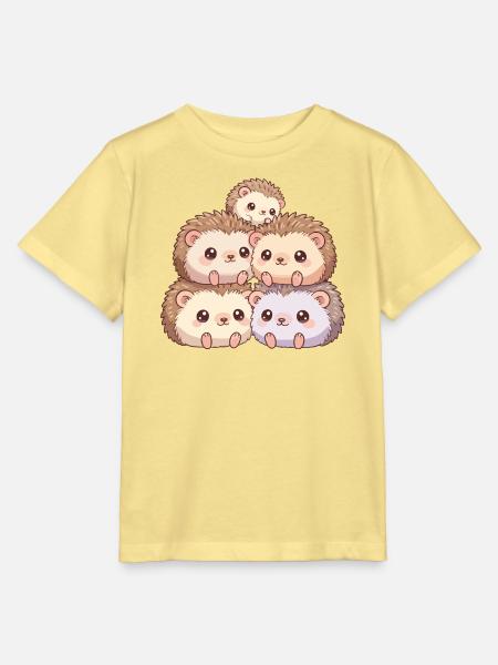 Kuschelige Igelfamilie - Stanley/Stella Kinder T-Shirt MINI CREATOR - Gelb Viva