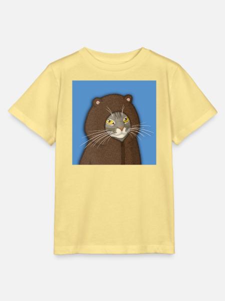 Bären-Kapuzen-Katzenporträt - Stanley/Stella Kinder T-Shirt MINI CREATOR  - Gelb Viva 