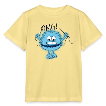 OMG Fluffy Monster - Stanley/Stella Kinder T-Shirt MINI CREATOR  - Gelb Viva  - Vorne