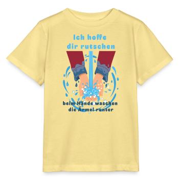 Händewaschen: Schadenfreude schönste Freude! - Stanley/Stella Kinder T-Shirt MINI CREATOR  - Gelb Viva  - Vorne
