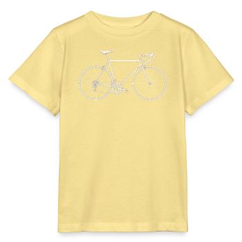 Rennrad pur – Filigranes Fahrrad in Cremeweiß - Stanley/Stella Kinder T-Shirt MINI CREATOR  - Gelb Viva  - Vorne