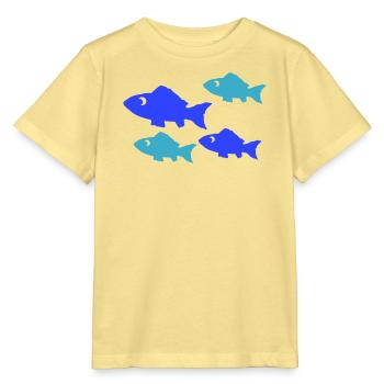 Neonfische Silhouetten Muster - Stanley/Stella Kinder T-Shirt MINI CREATOR  - Gelb Viva  - Vorne