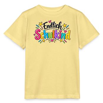 Endlich Schulkind - Erstklässler - Einschulung - Stanley/Stella Kinder T-Shirt MINI CREATOR  - Gelb Viva  - Vorne