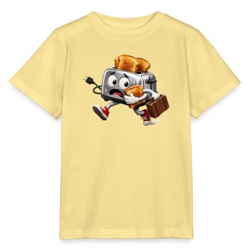 Panischer Toaster auf der Flucht mit Toast - Stanley/Stella Kinder T-Shirt MINI CREATOR  - Gelb Viva  - Vorne
