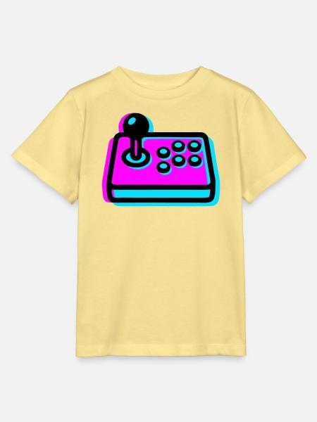Pinker Arcade Stick Glitch Icon - Stanley/Stella Kinder T-Shirt MINI CREATOR - Gelb Viva