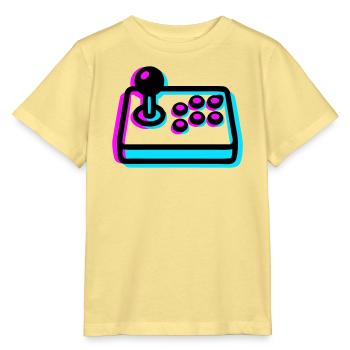 Cyan Arcade Stick Glitch Grafik - Stanley/Stella Kinder T-Shirt MINI CREATOR  - Gelb Viva  - Vorne