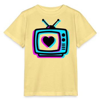 Neon Herz TV Retro - Stanley/Stella Kinder T-Shirt MINI CREATOR  - Gelb Viva  - Vorne