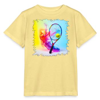 Farbenexplosion Tennisracket - Stanley/Stella Kinder T-Shirt MINI CREATOR  - Gelb Viva  - Vorne