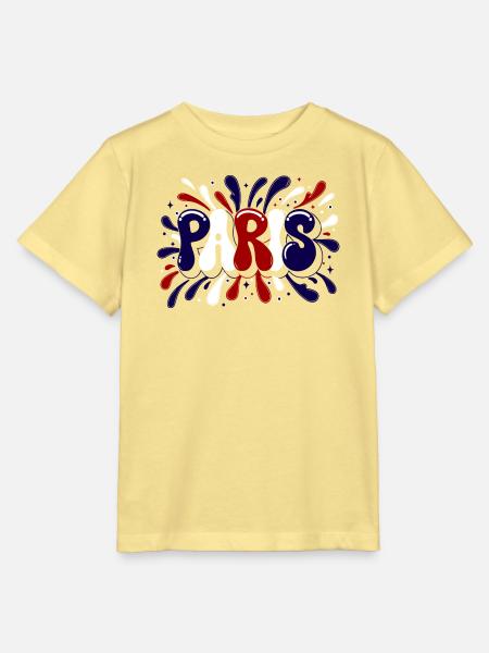Paris Graffiti & Splash Blue White Red - Stanley/Stella Kinder T-Shirt MINI CREATOR - Gelb Viva